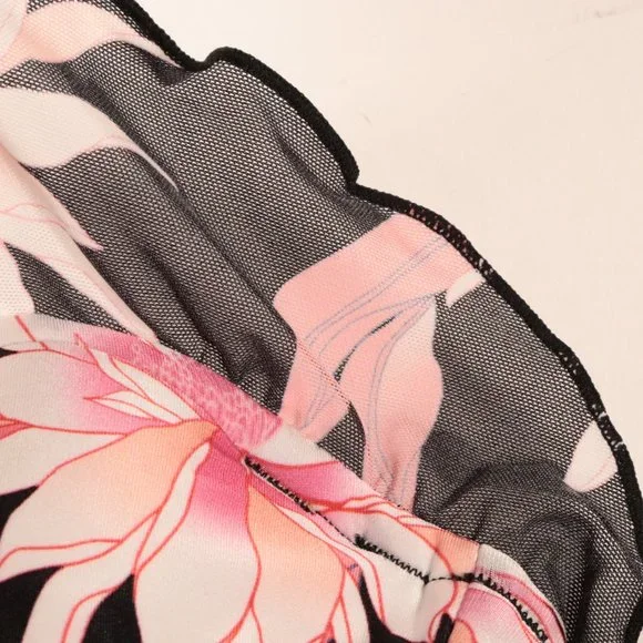 NWT Seafolly X Revolve Black Bustier Bandeau in Desert Flower